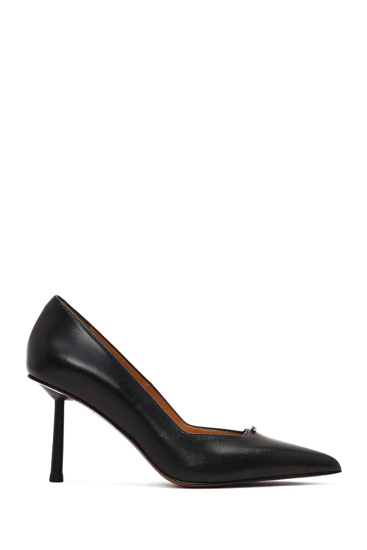 Kadın Siyah İnce Topuklu Deri Stiletto