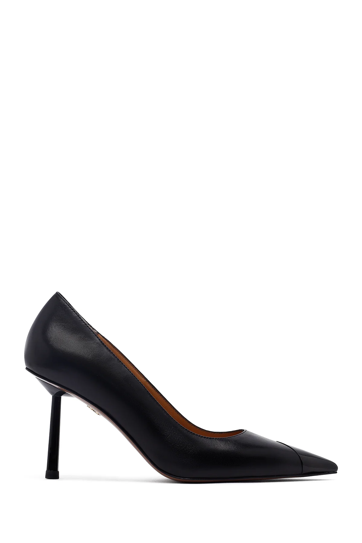 Kadın Siyah İnce Topuklu Deri Stiletto