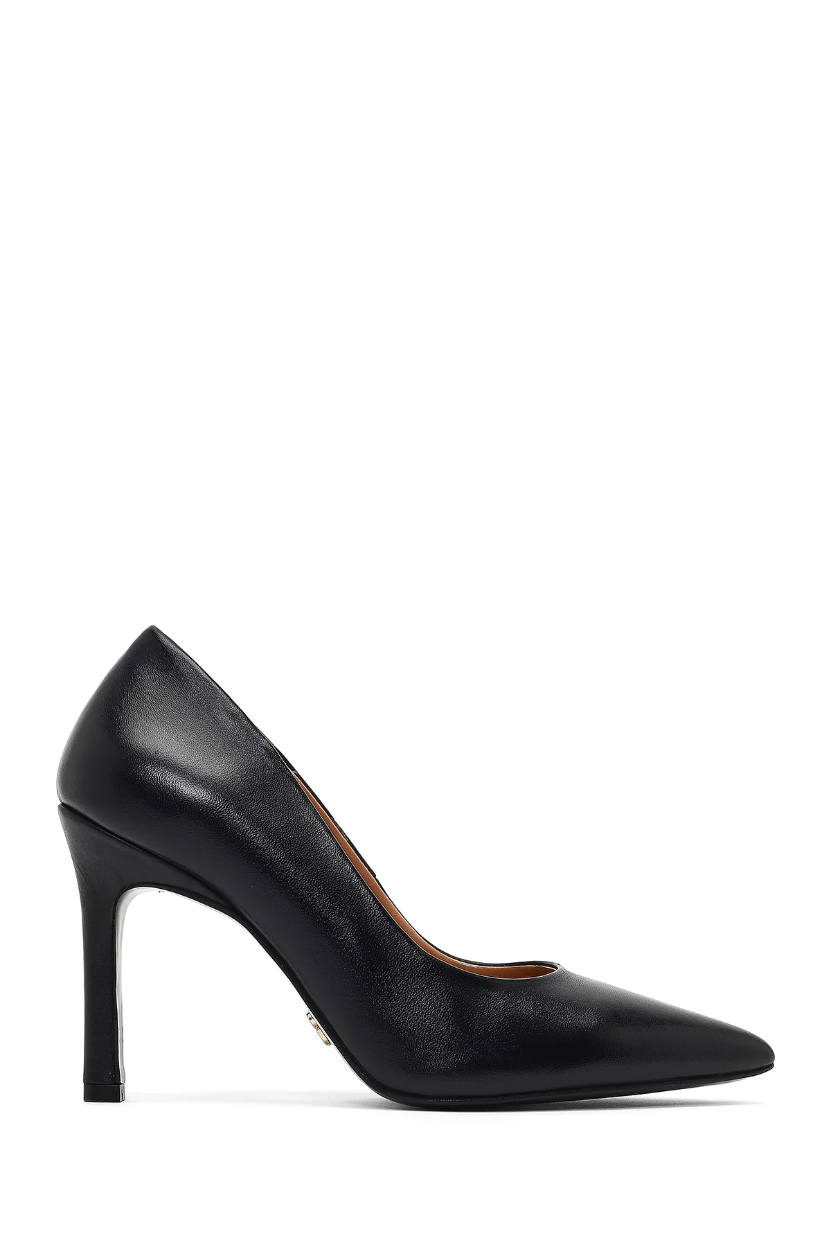 Kadın Siyah İnce Topuklu Deri Stiletto