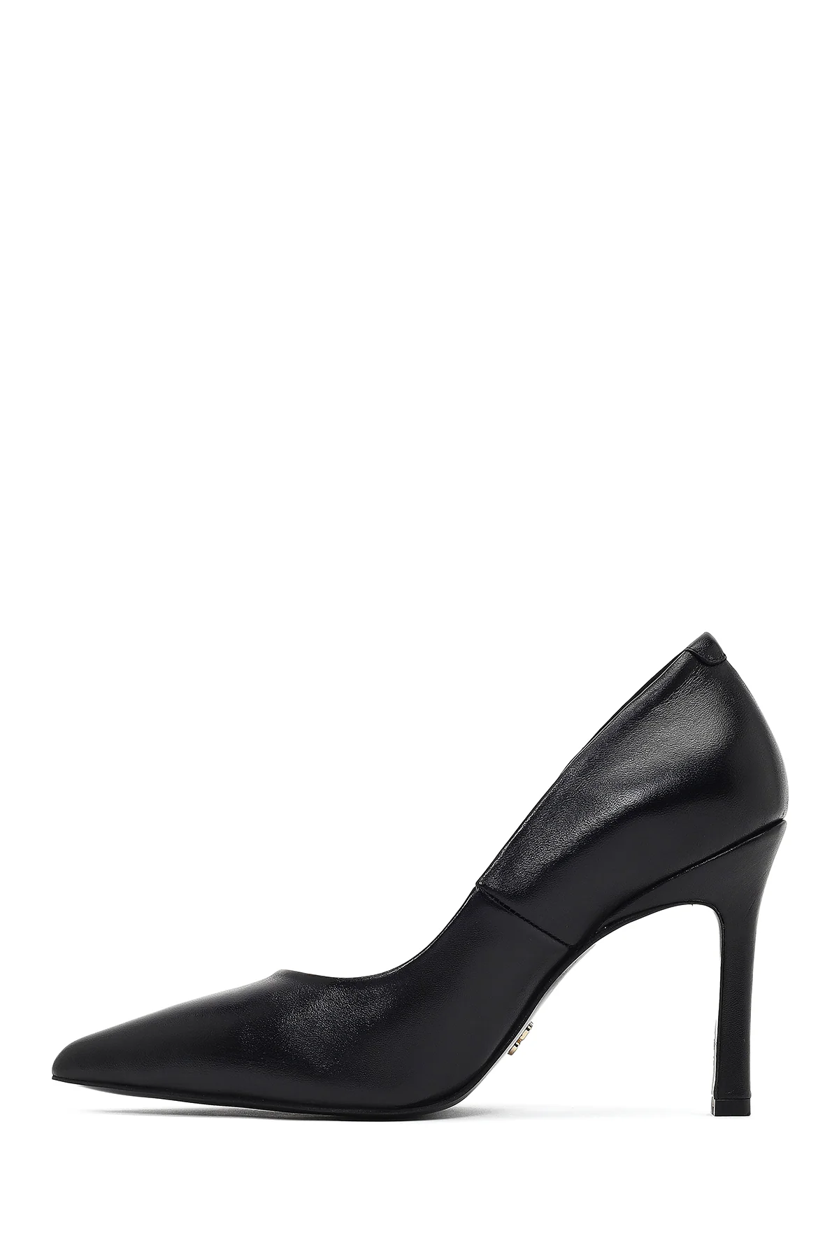 Kadın Siyah İnce Topuklu Deri Stiletto - Image 4