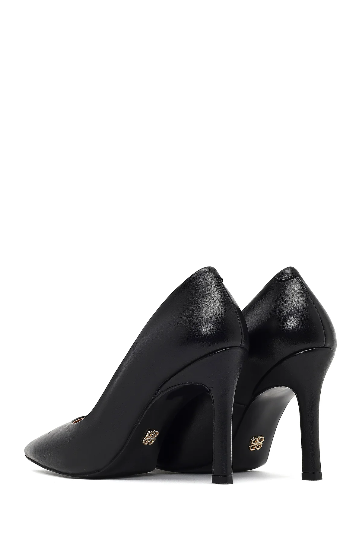 Kadın Siyah İnce Topuklu Deri Stiletto - Image 5
