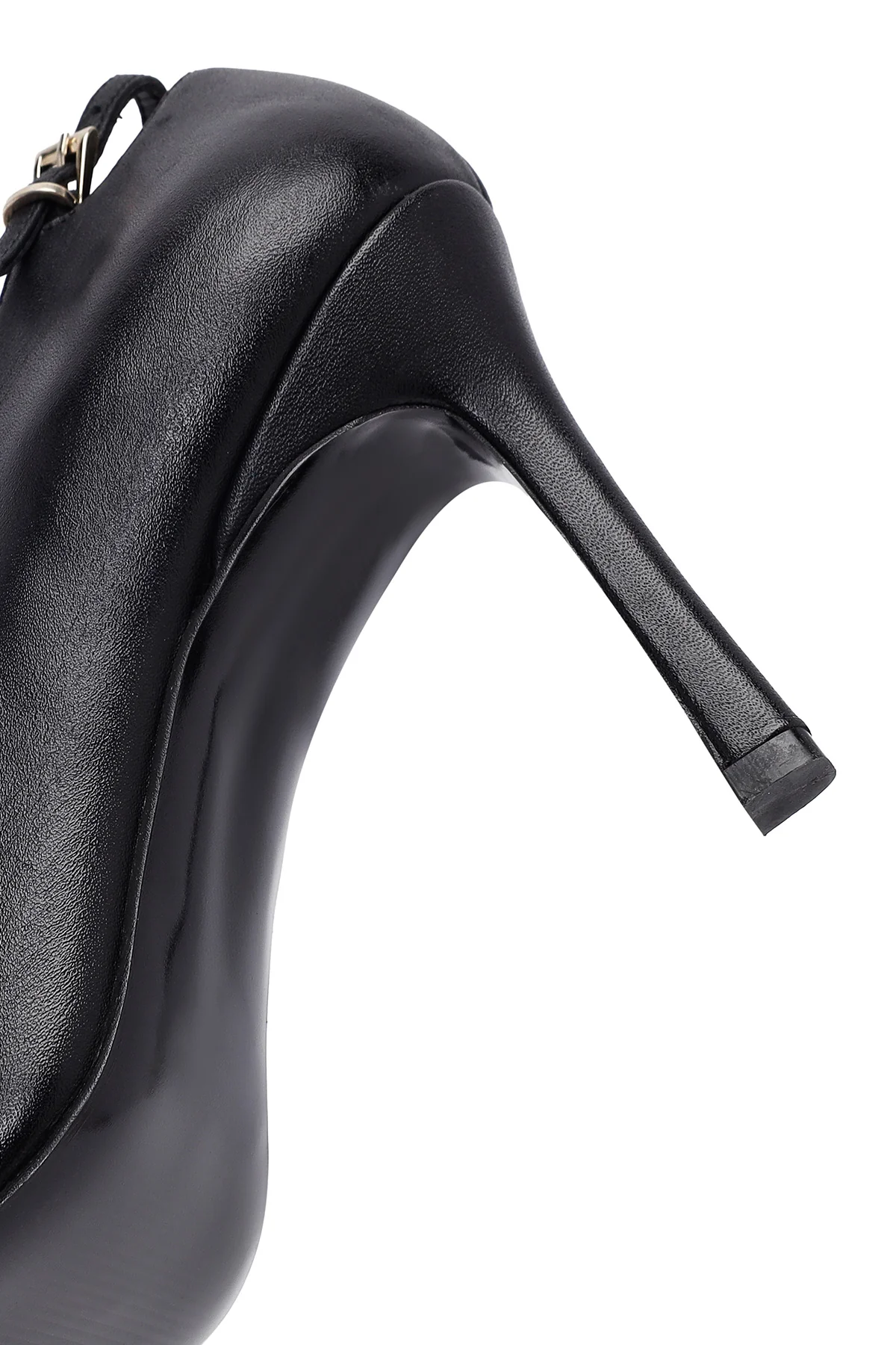Kadın Siyah İnce Topuklu Deri Stiletto - Image 11