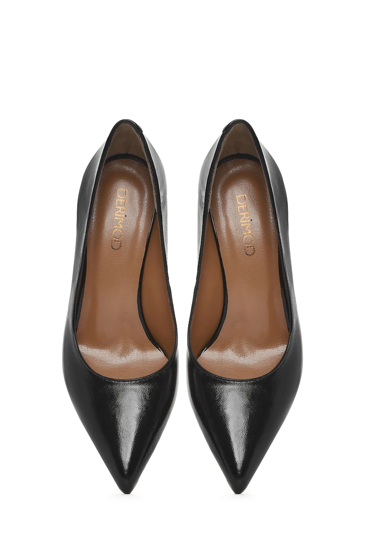 Kadın Siyah İnce Topuklu Rugan Deri Stiletto - Image 8