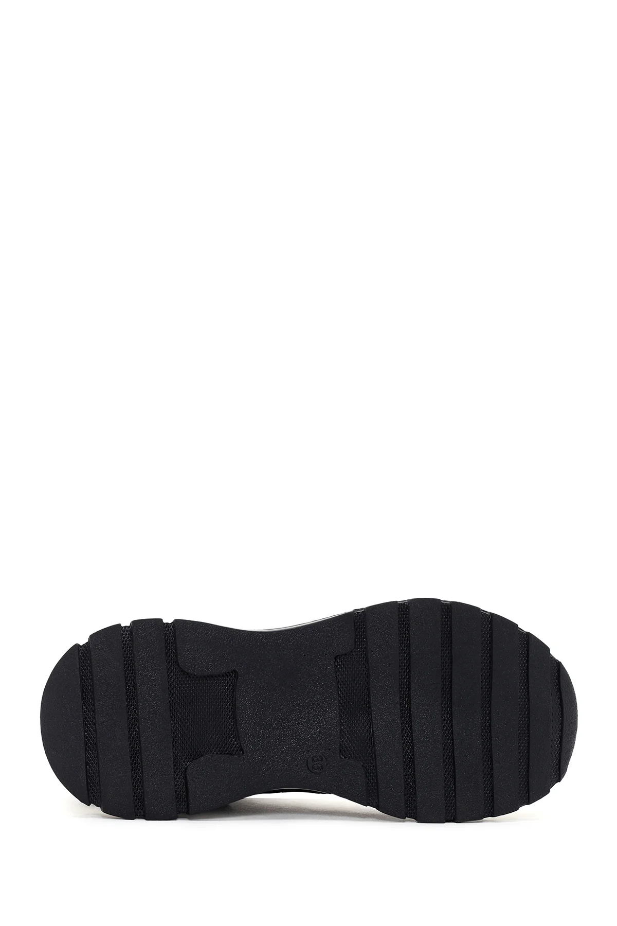 Kadın Siyah Kalın Tabanlı Bilekli Sneaker - Image 4