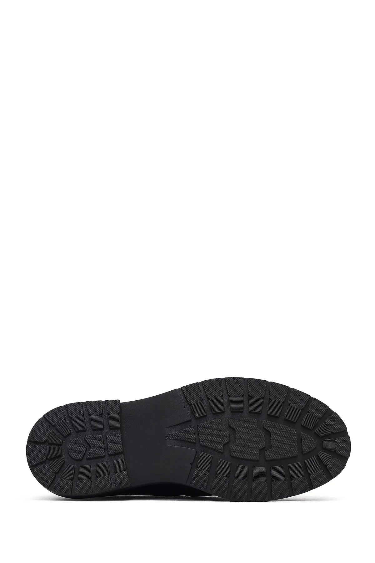 Kadın Siyah Kalın Tabanlı Deri Maskülen Loafer - Image 4