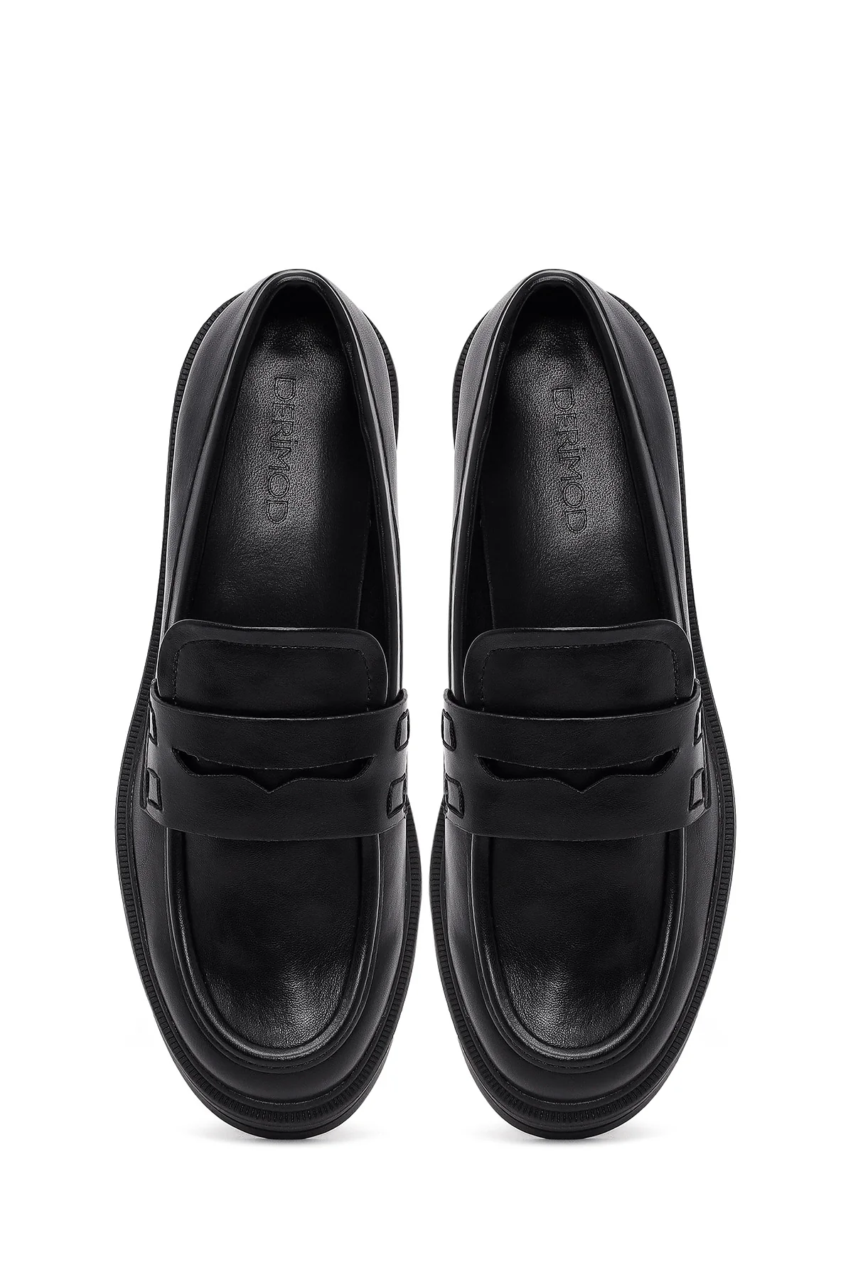 Kadın Siyah Kalın Tabanlı Maskülen Loafer - Image 7