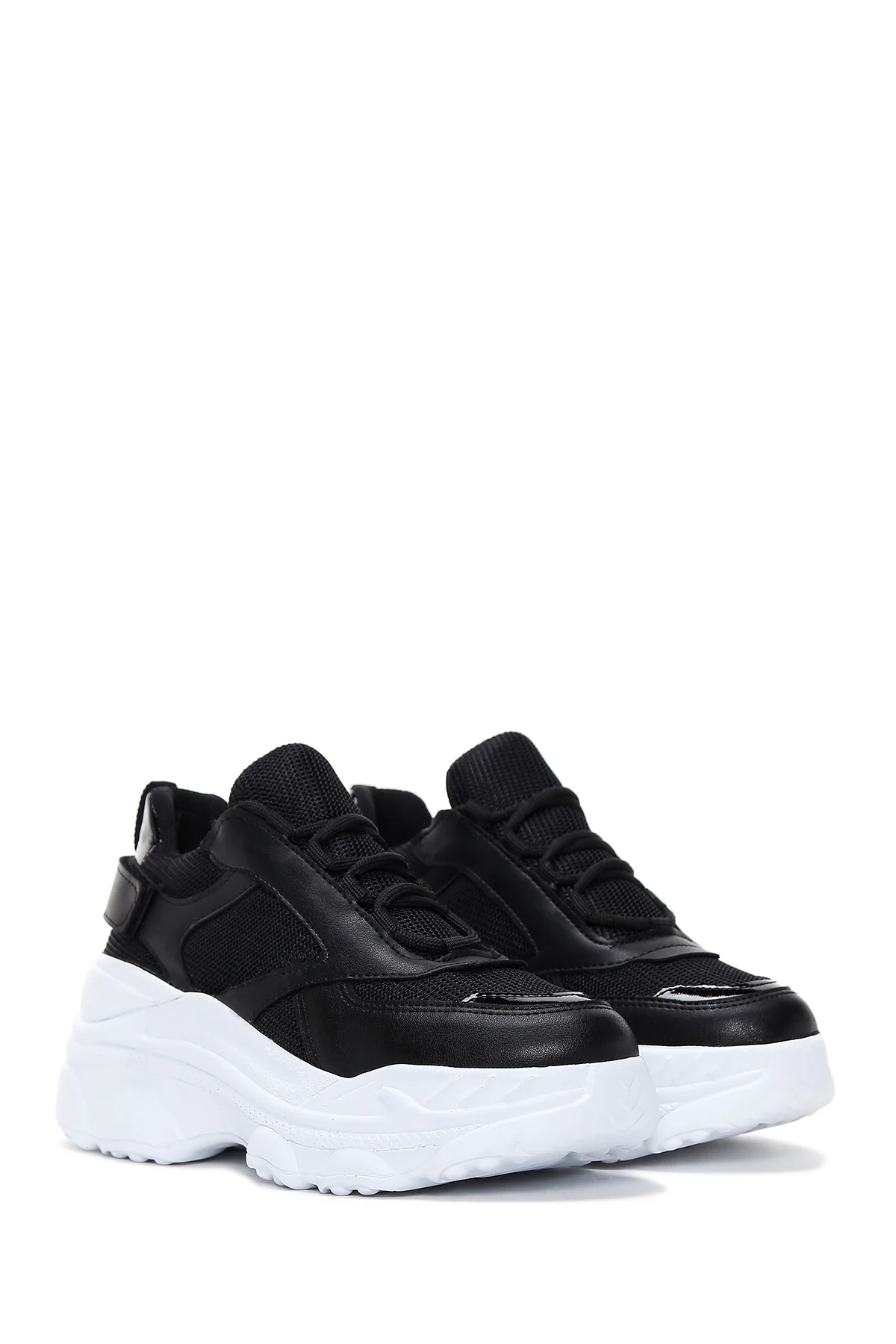 Kadın Siyah Kalın Tabanlı Sneaker - Image 3