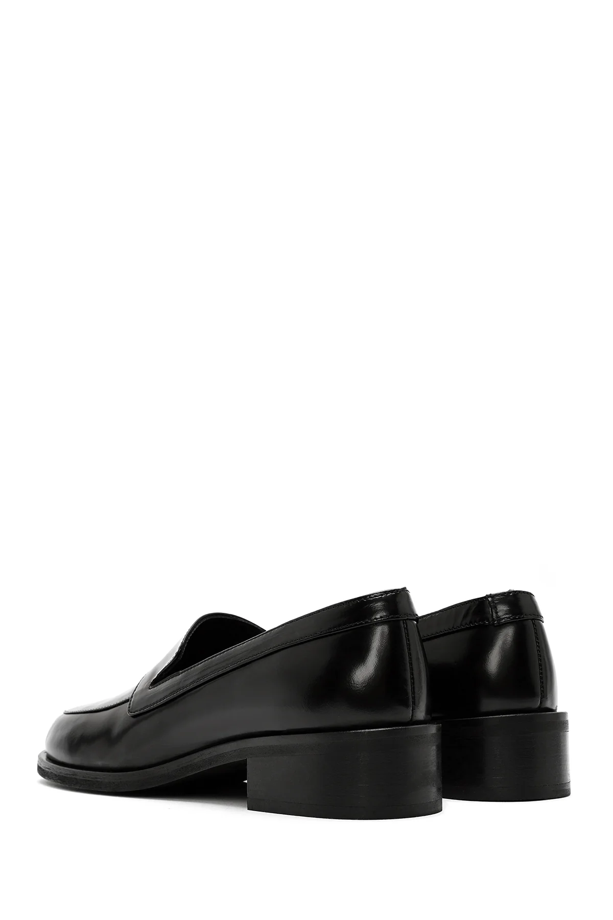 Kadın Siyah Klasik Deri Loafer - Image 5