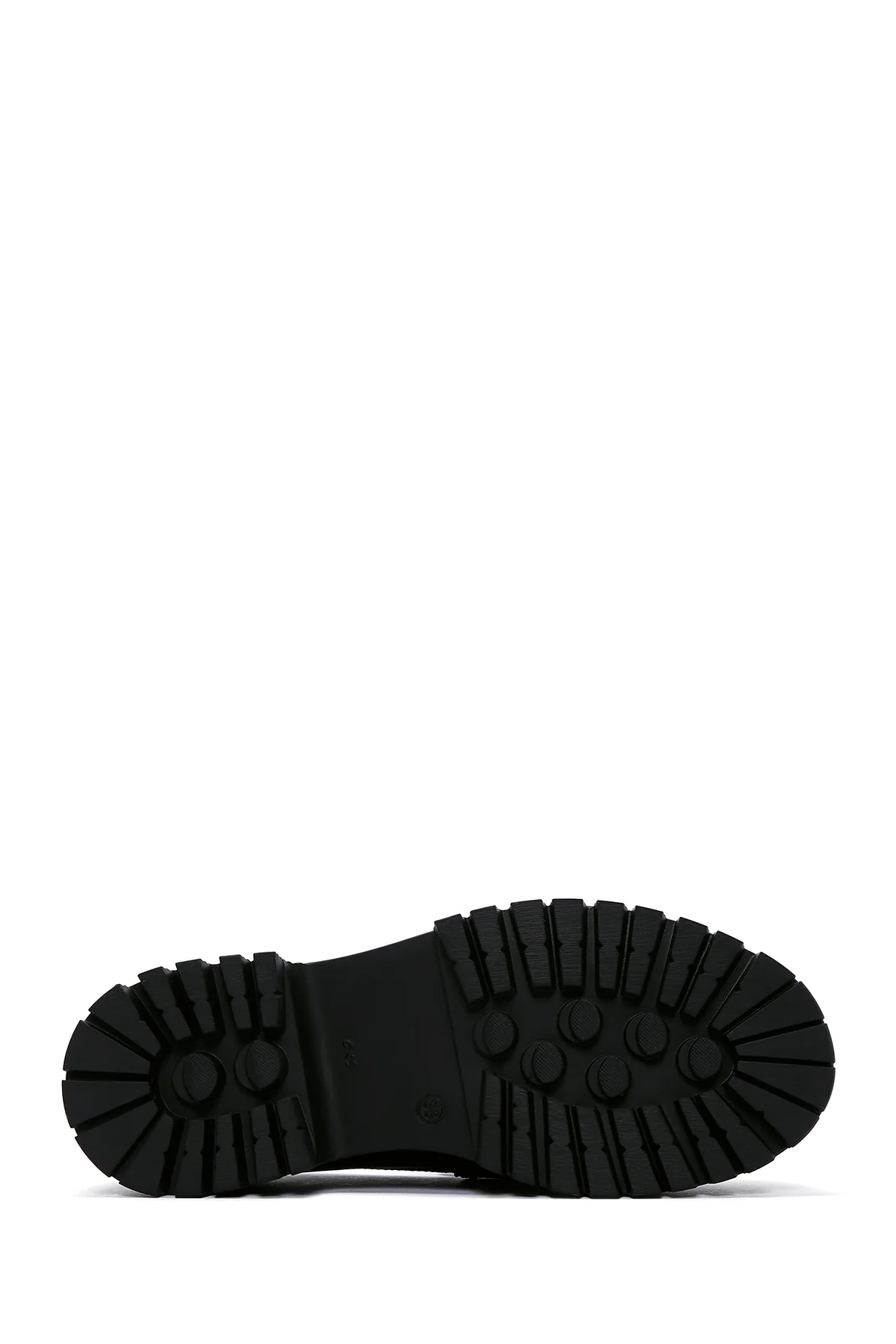 Kadın Siyah Püsküllü Deri Maskülen Loafer - Image 4