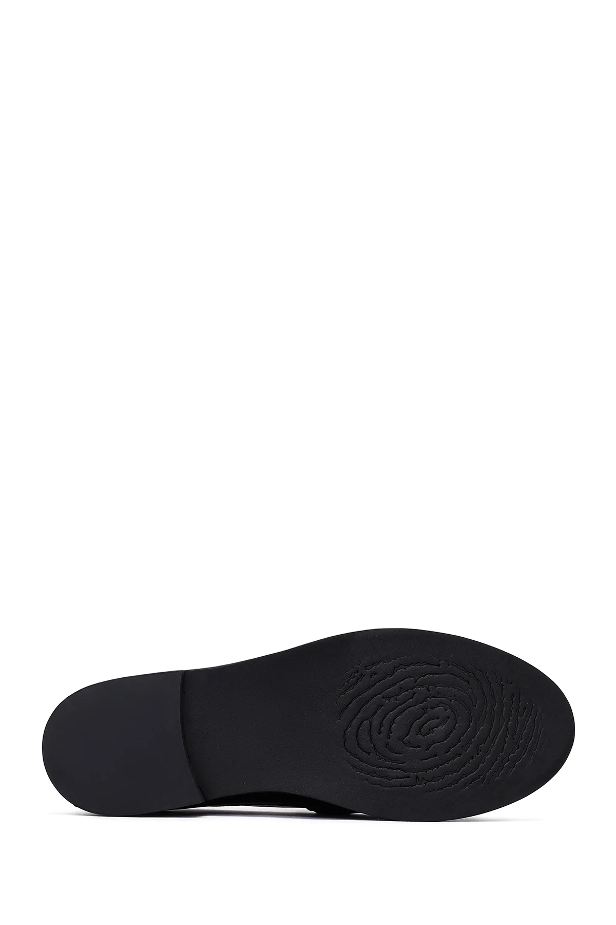 Kadın Siyah Püsküllü Deri Maskülen Loafer - Image 4