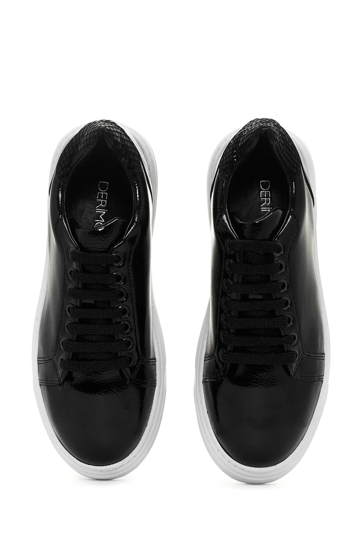 Kadın Siyah Rugan Kalın Tabanlı Sneaker - Image 6
