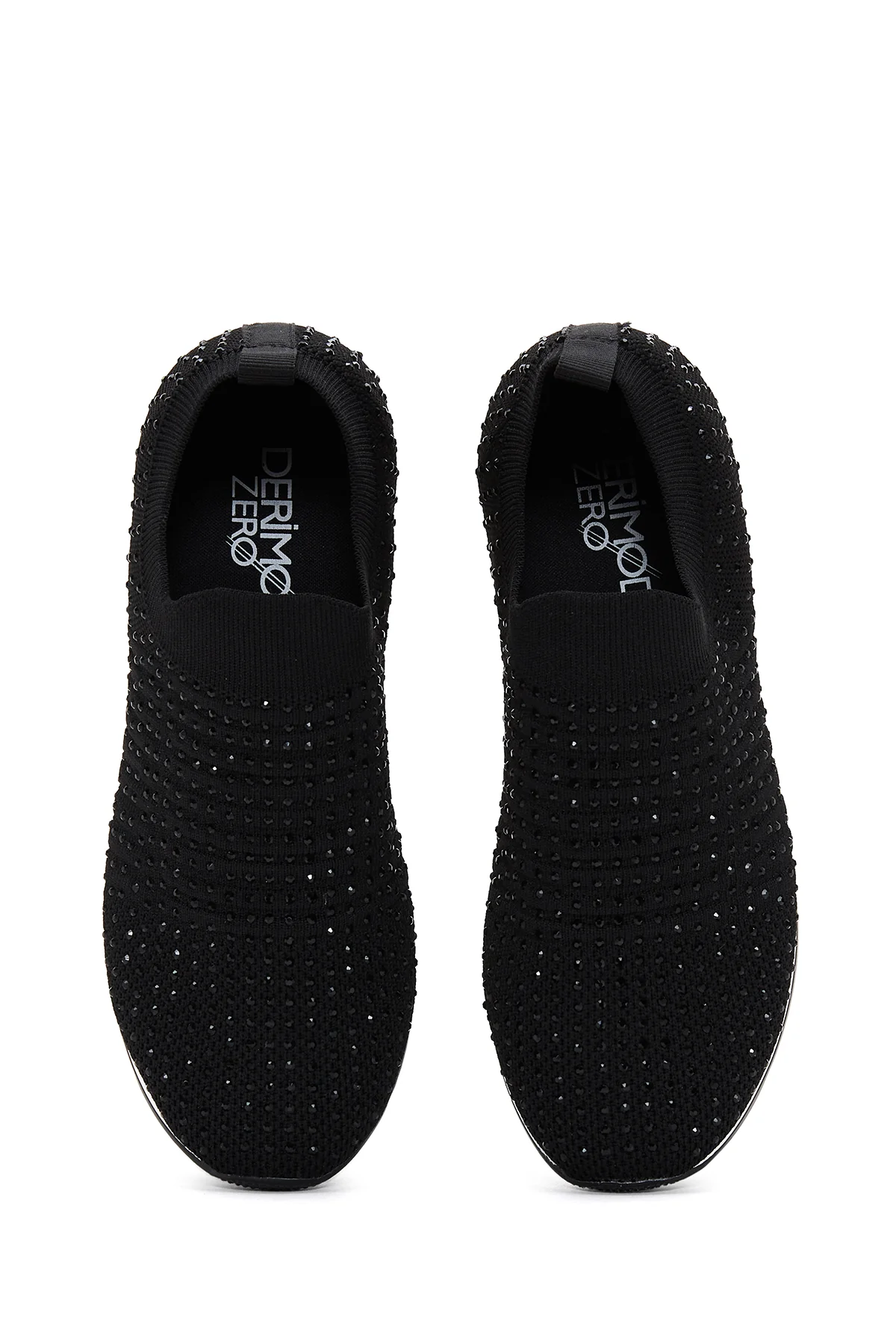 Kadın Siyah Taşlı Sneaker - Image 6