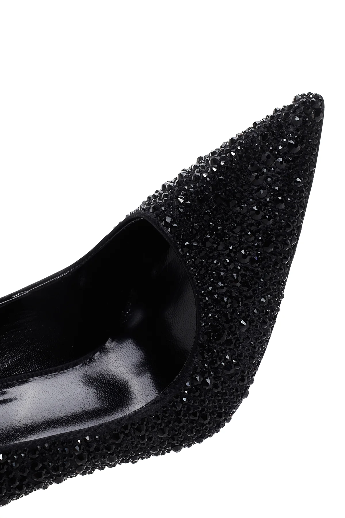 Kadın Siyah Taşlı Yüksek İnce Topuklu Deri Stiletto - Image 10