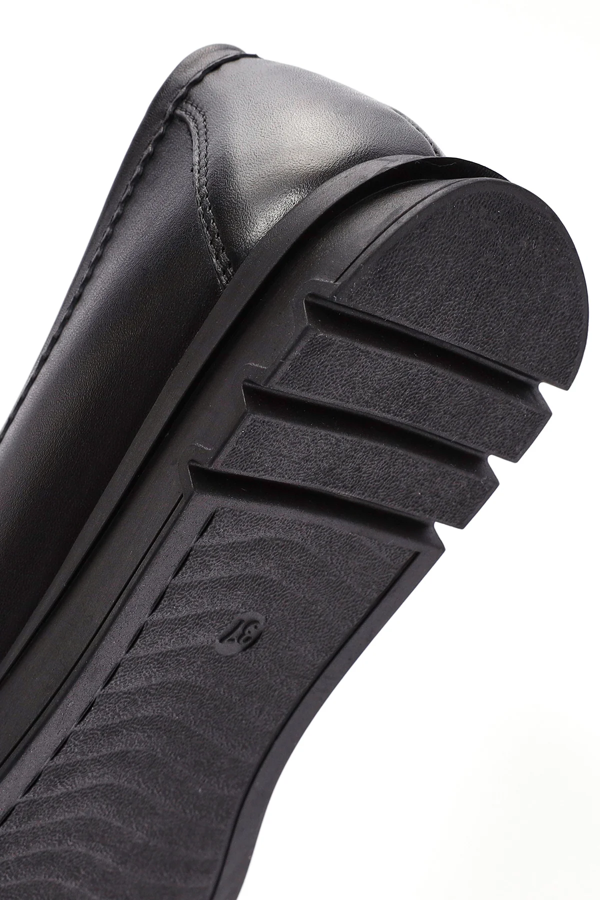 Kadın Siyah Toka Detaylı Deri Comfort Loafer - Image 8