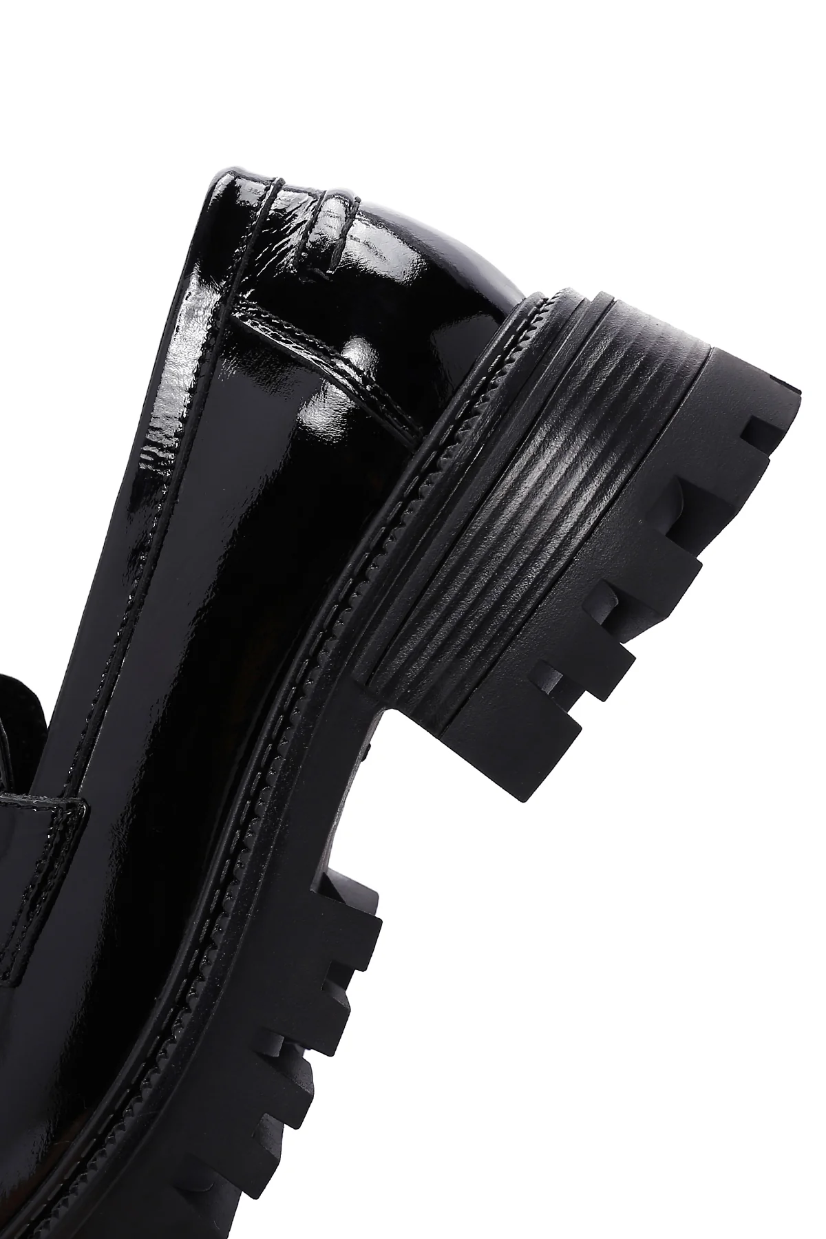 Kadın Siyah Toka Detaylı Deri Maskülen Loafer - Image 7