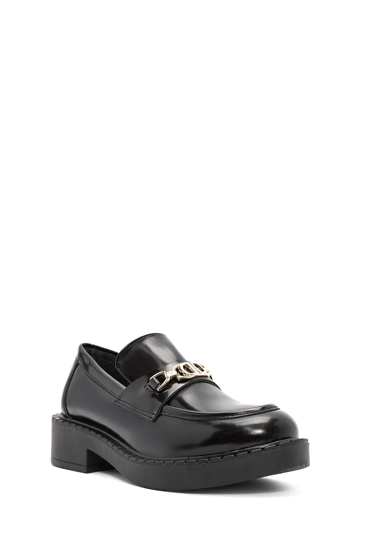 Kadın Siyah Toka Detaylı Maskülen Loafer - Image 6