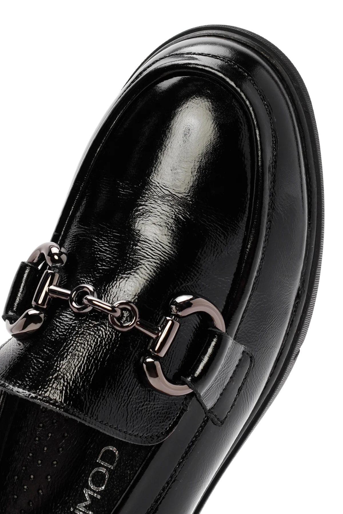 Kadın Siyah Toka Detaylı Rugan Deri Comfort Loafer - Image 9