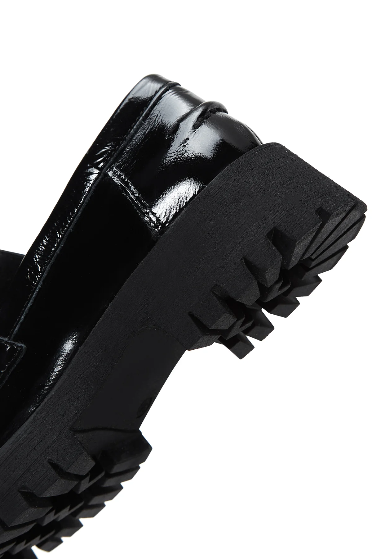 Kadın Siyah Toka Detaylı Rugan Deri Maskülen Loafer - Image 7