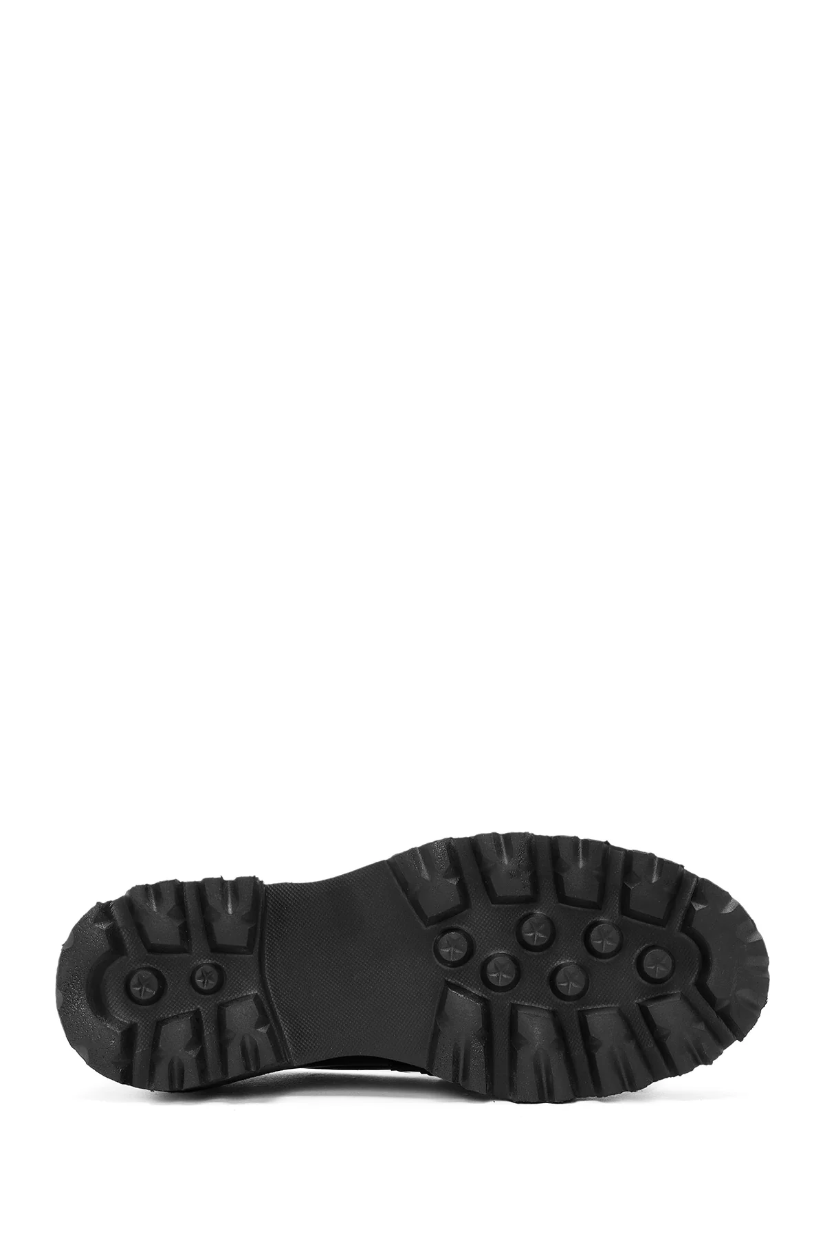 Kadın Siyah Tokalı Deri Maskülen Loafer - Image 4