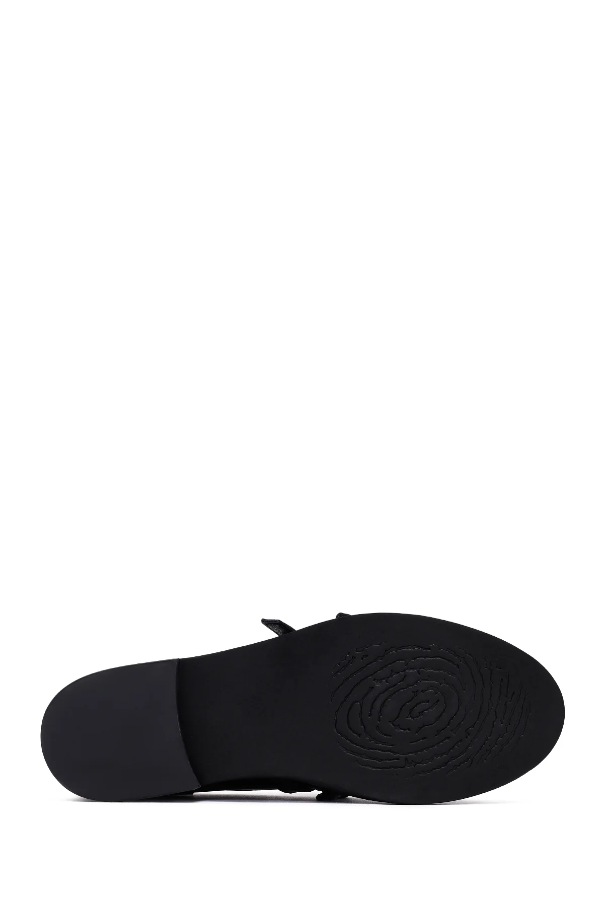 Kadın Siyah Tokalı Deri Maskülen Loafer - Image 6