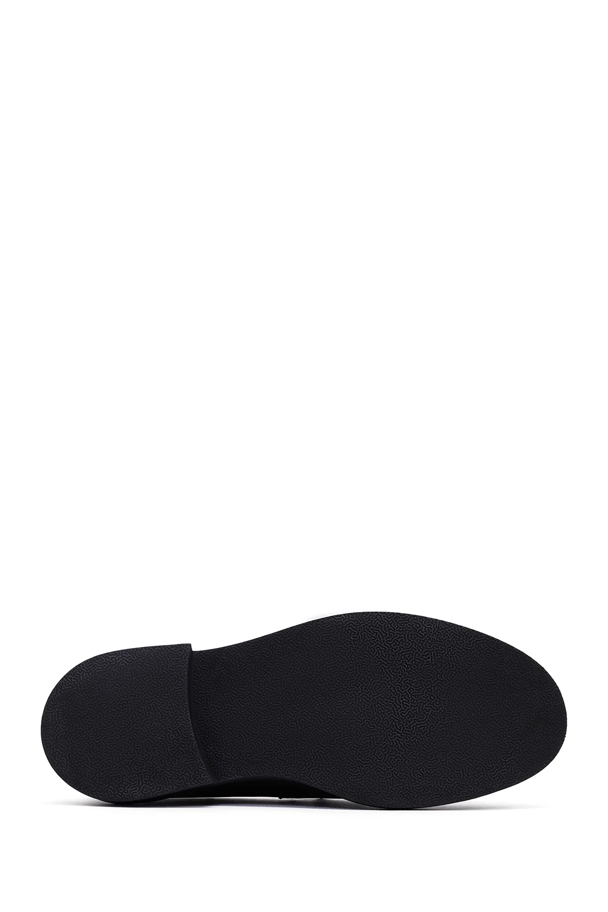 Kadın Siyah Tokalı Deri Maskülen Loafer - Image 4