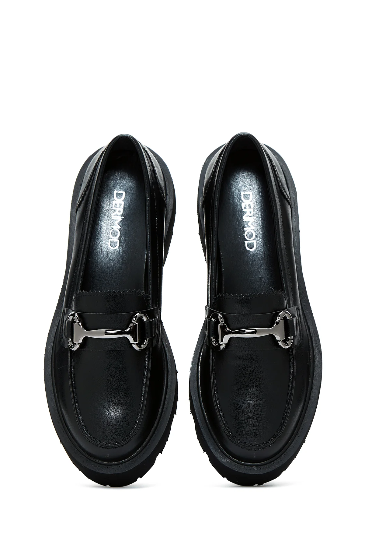 Kadın Siyah Tokalı Loafer - Image 5