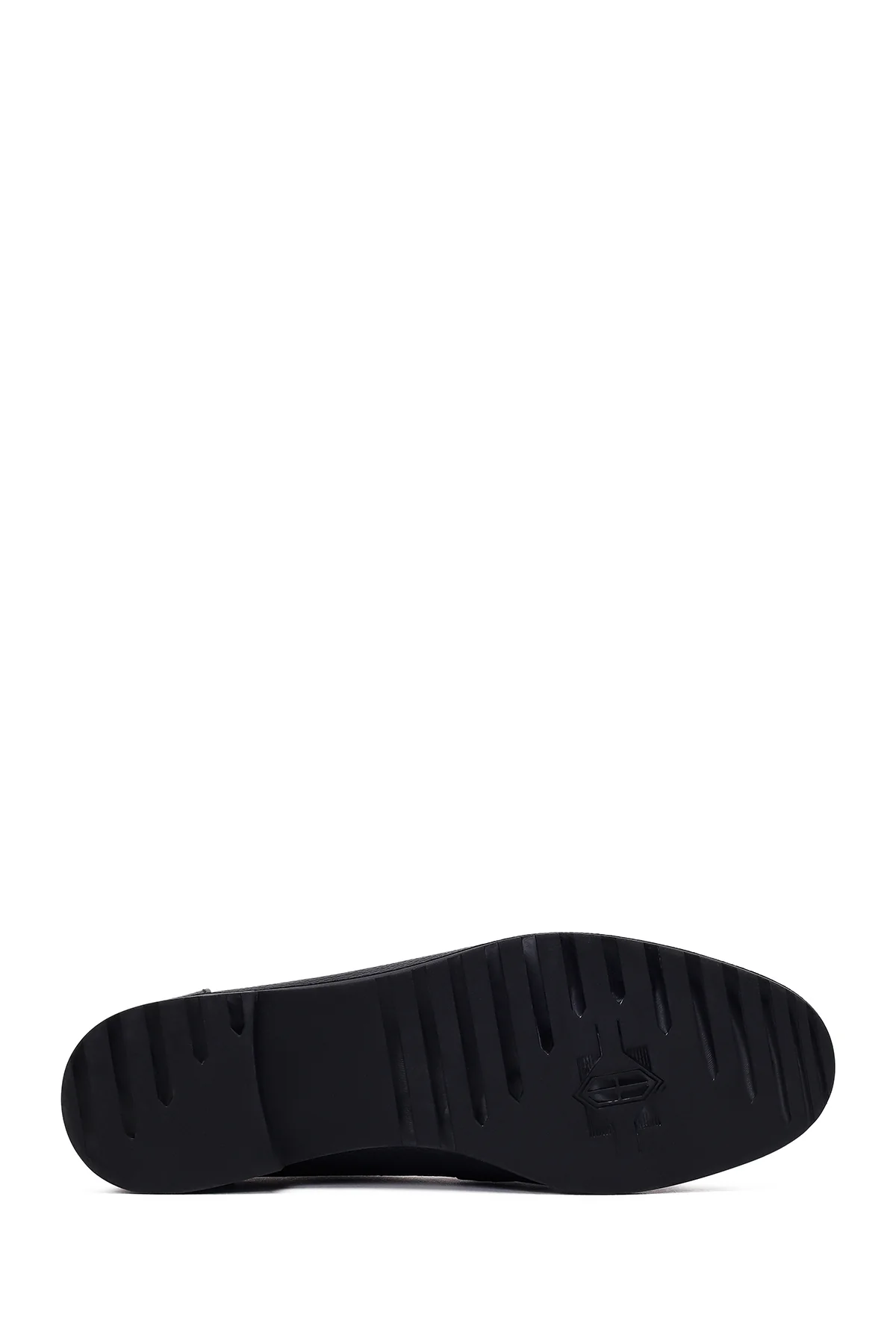 Kadın Siyah Tokalı Maskülen Deri Loafer - Image 5