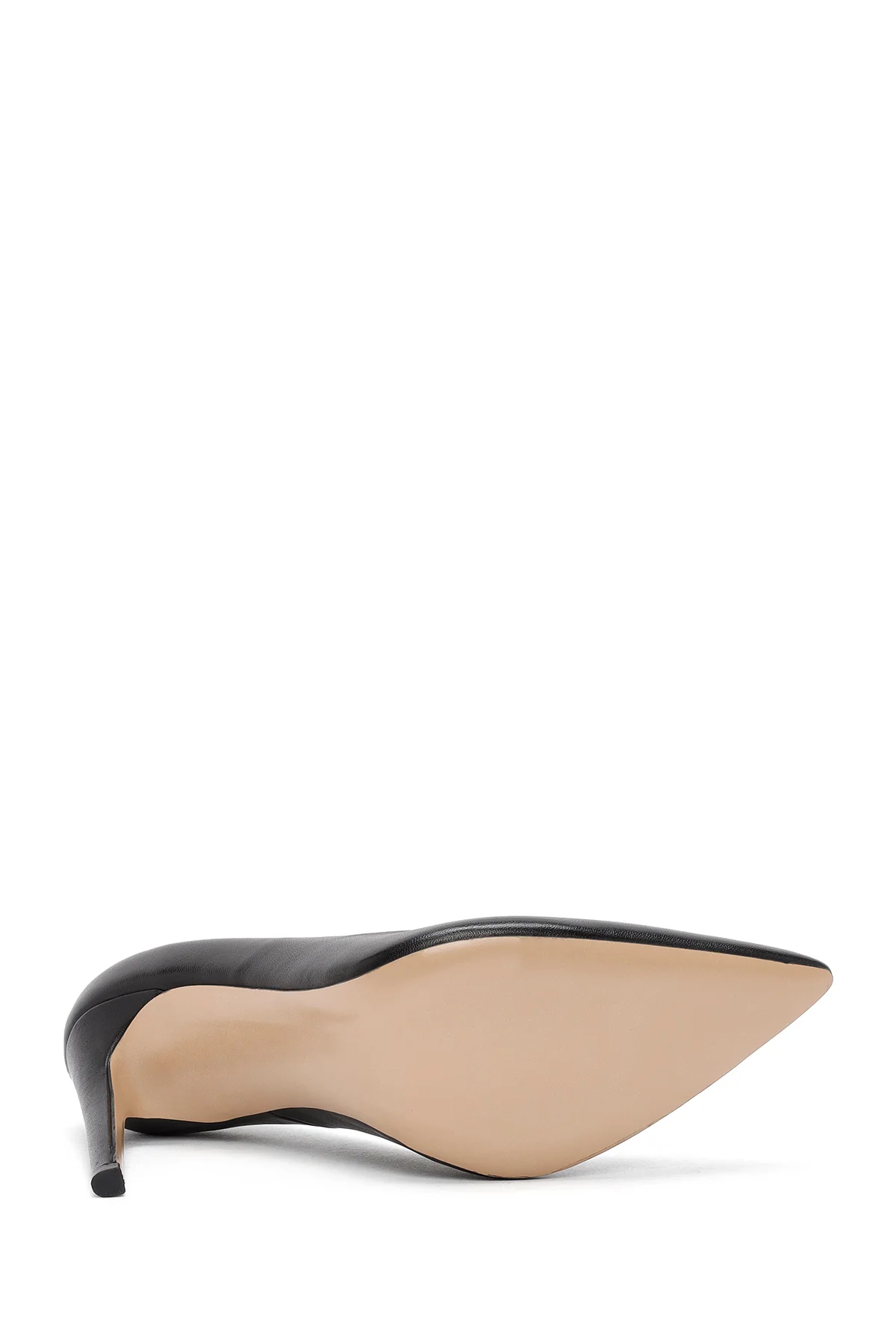 Kadın Siyah Yüksek İnce Topuklu Deri Stiletto - Image 5