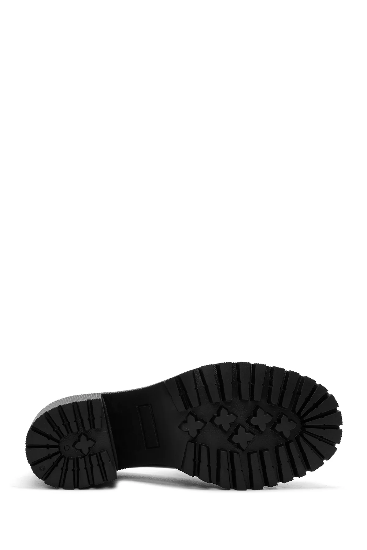 Kadın Siyah Yüksek Kalın Topuklu Rugan Deri Maskülen Loafer - Image 5