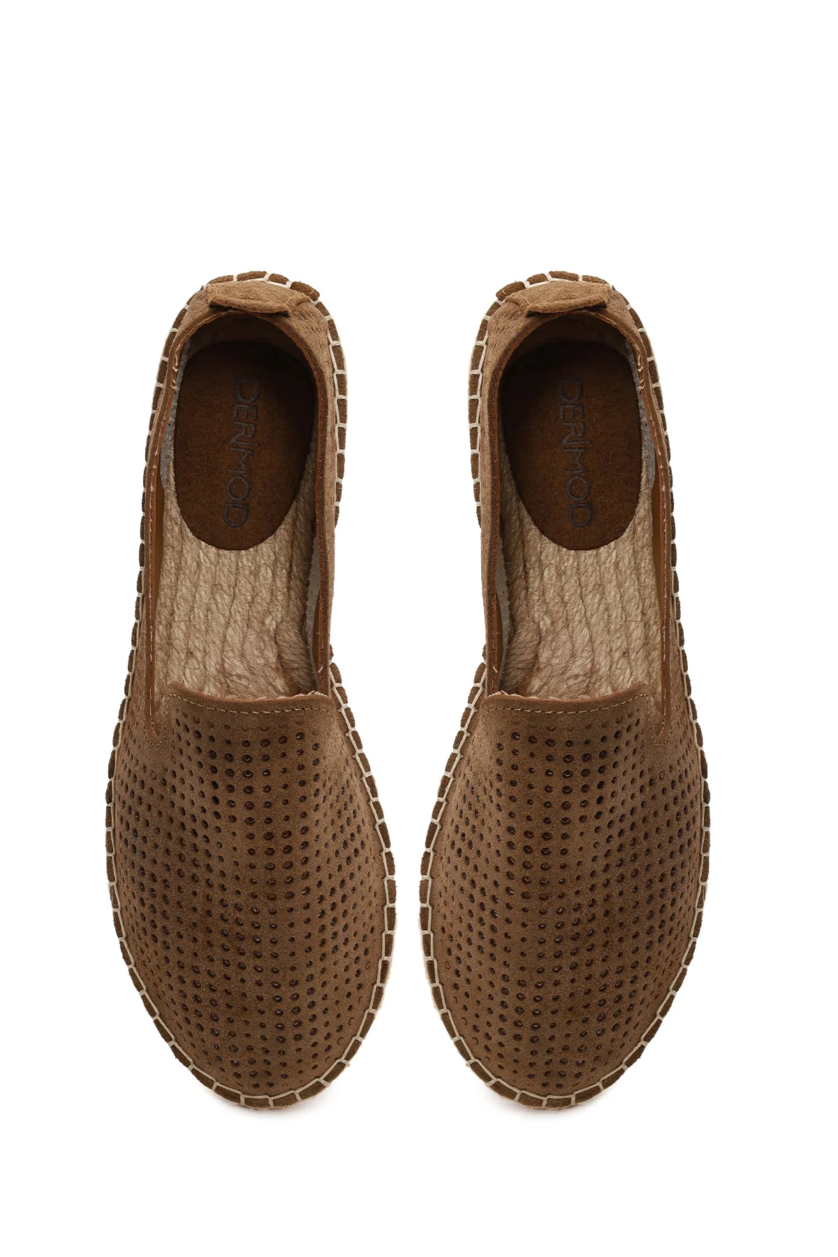 Kadın Taba Desenli Süet Deri Espadril - Image 5