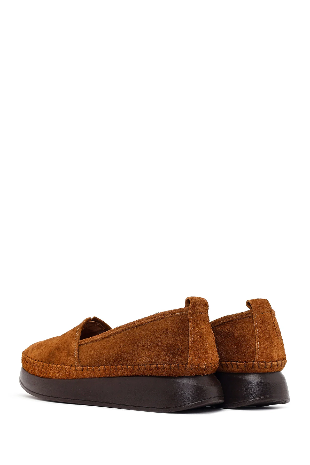 Kadın Taba Kalın Tabanlı Süet Deri Konfor Loafer - Image 6