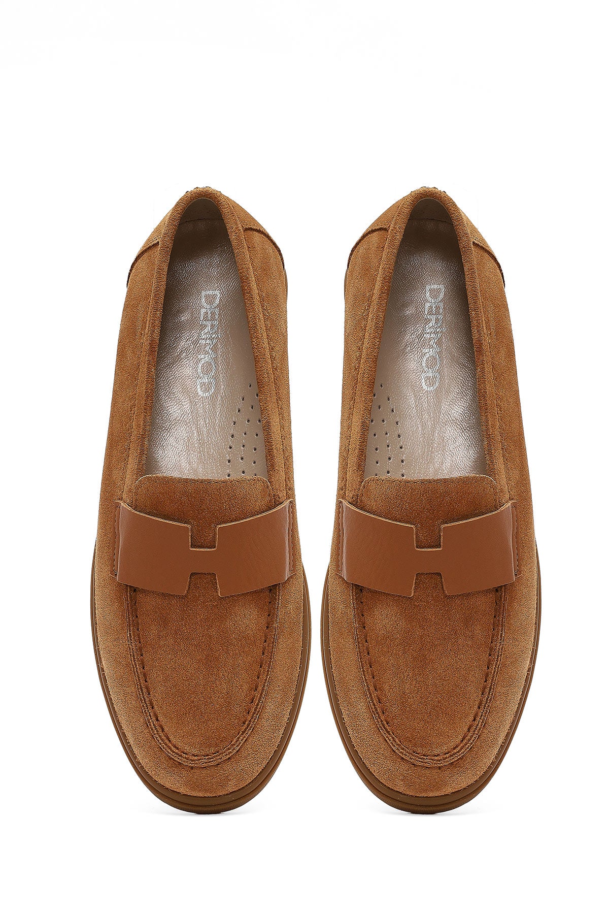 Kadın Taba Süet Deri Comfort Loafer - Image 7