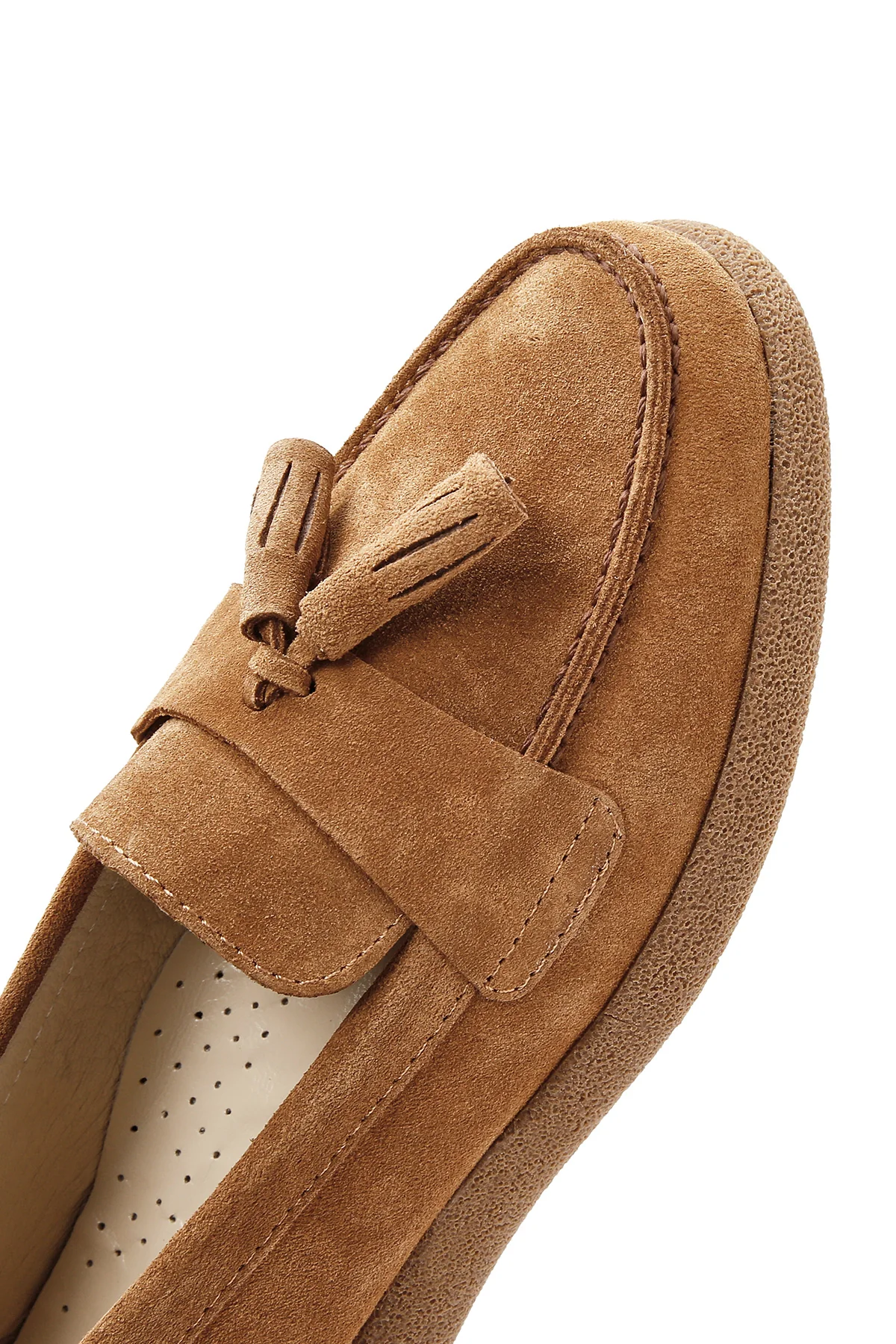 Kadın Taba Süet Deri Comfort Loafer - Image 9