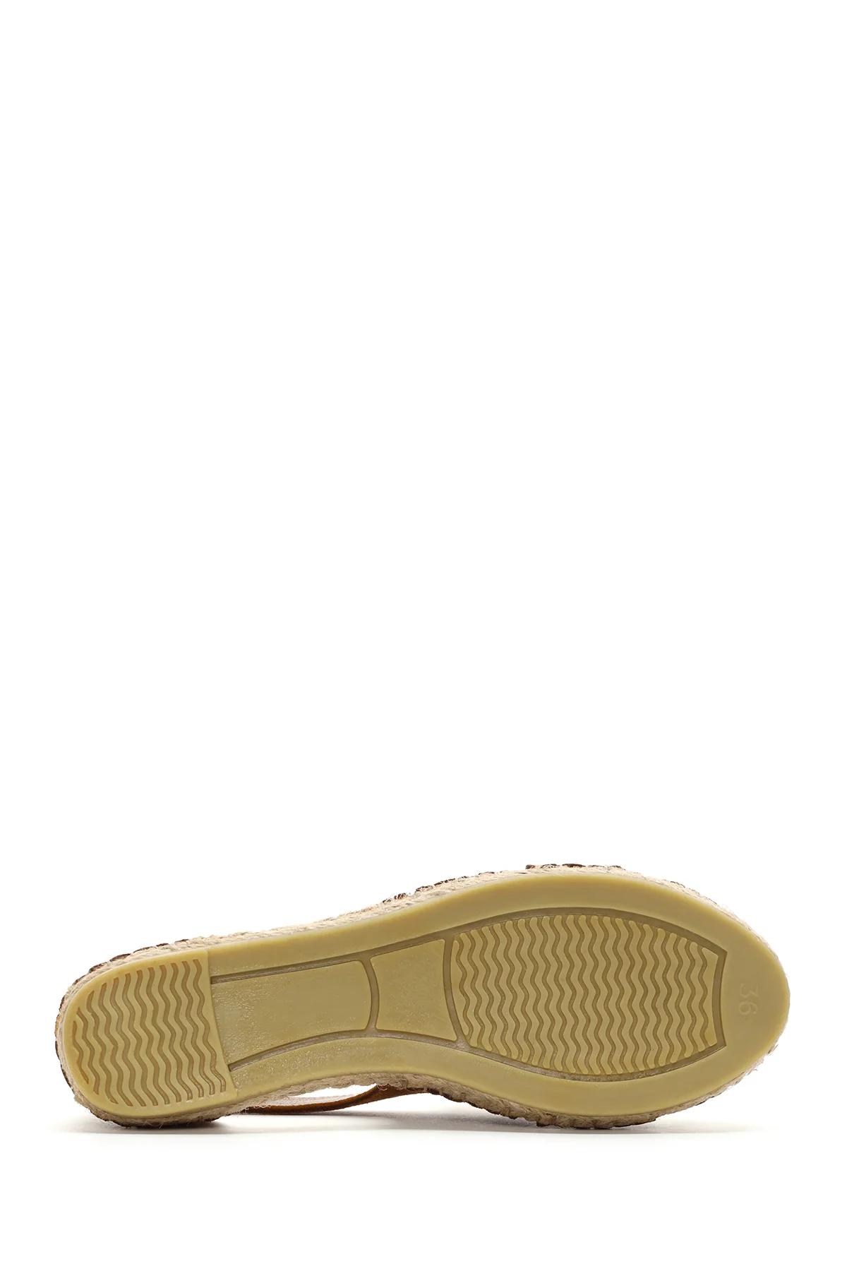 Kadın Taba Süet Deri Espadril - Image 4