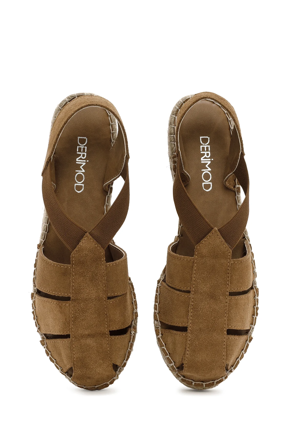 Kadın Taba Süet Deri Espadril - Image 7