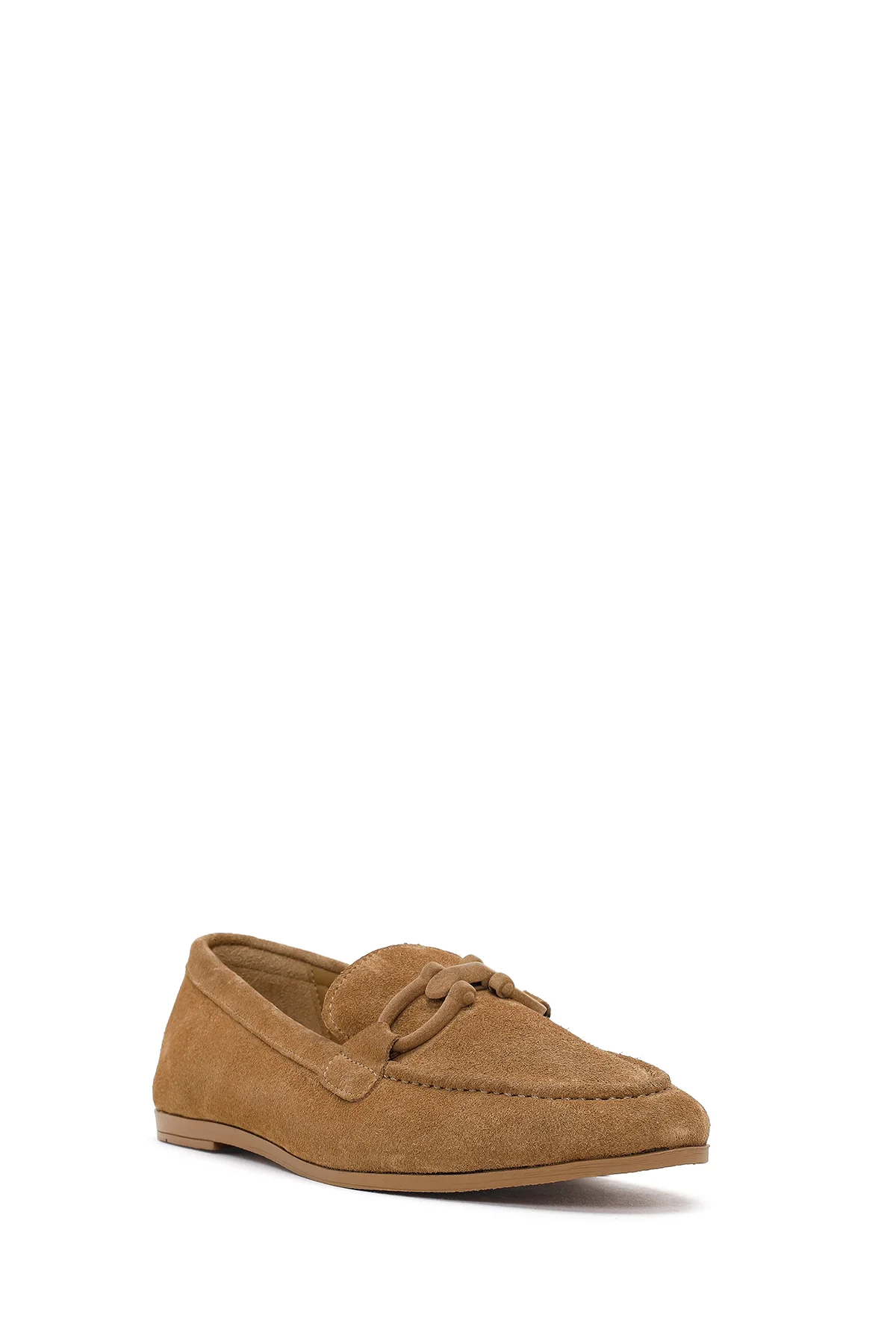 Kadın Taba Süet Deri Loafer - Image 7