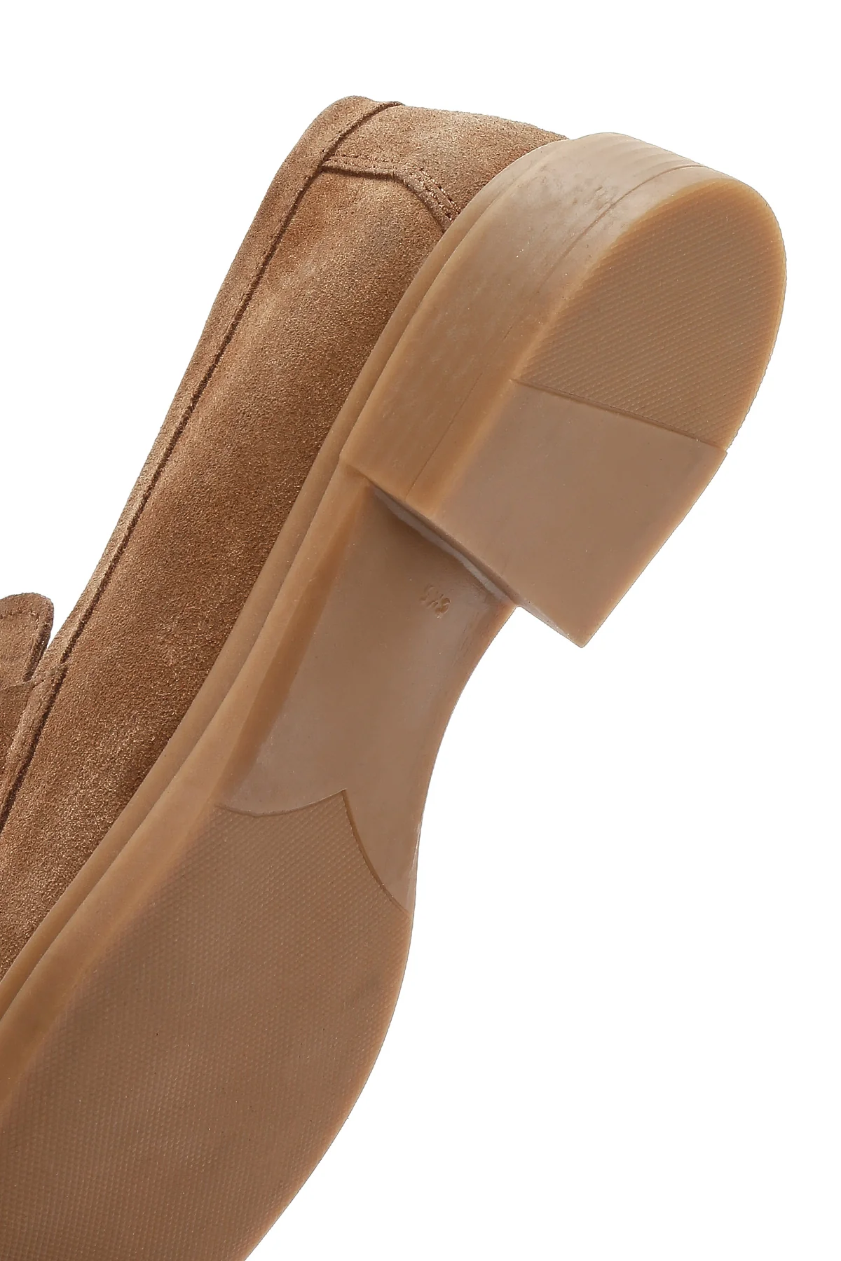 Kadın Taba Taşlı Süet Deri Maskülen Loafer - Image 8