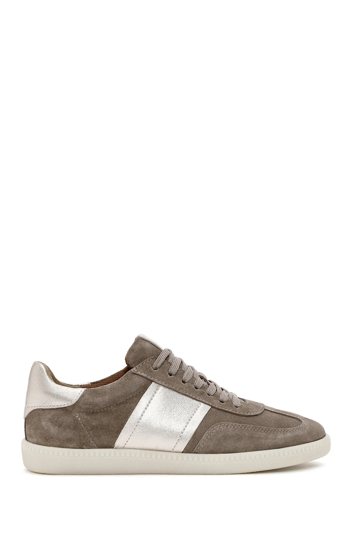 Kadın Vizon Bağcıklı Süet Deri Sneaker