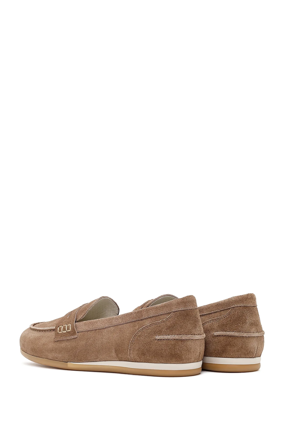 Kadın Vizon Süet Deri Loafer - Image 6