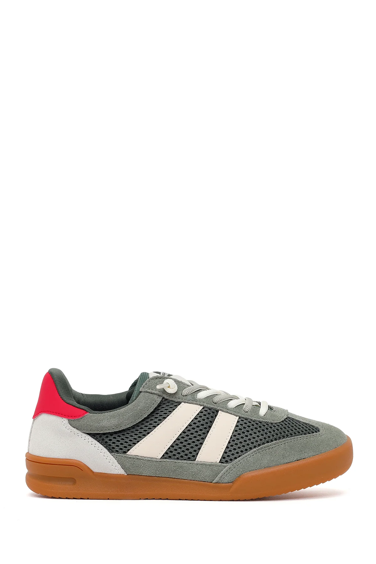 Kadın Yeşil Bağcıklı Deri Sneaker