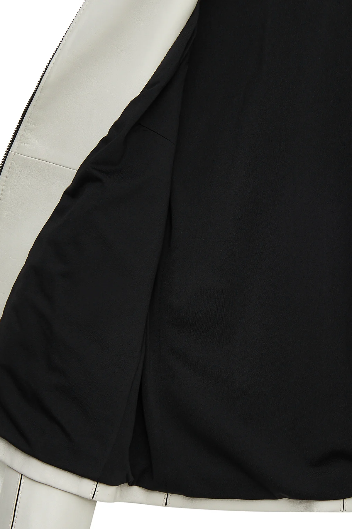 Kiara Kadın Bej Slim-Fit Biker Deri Ceket - Image 5