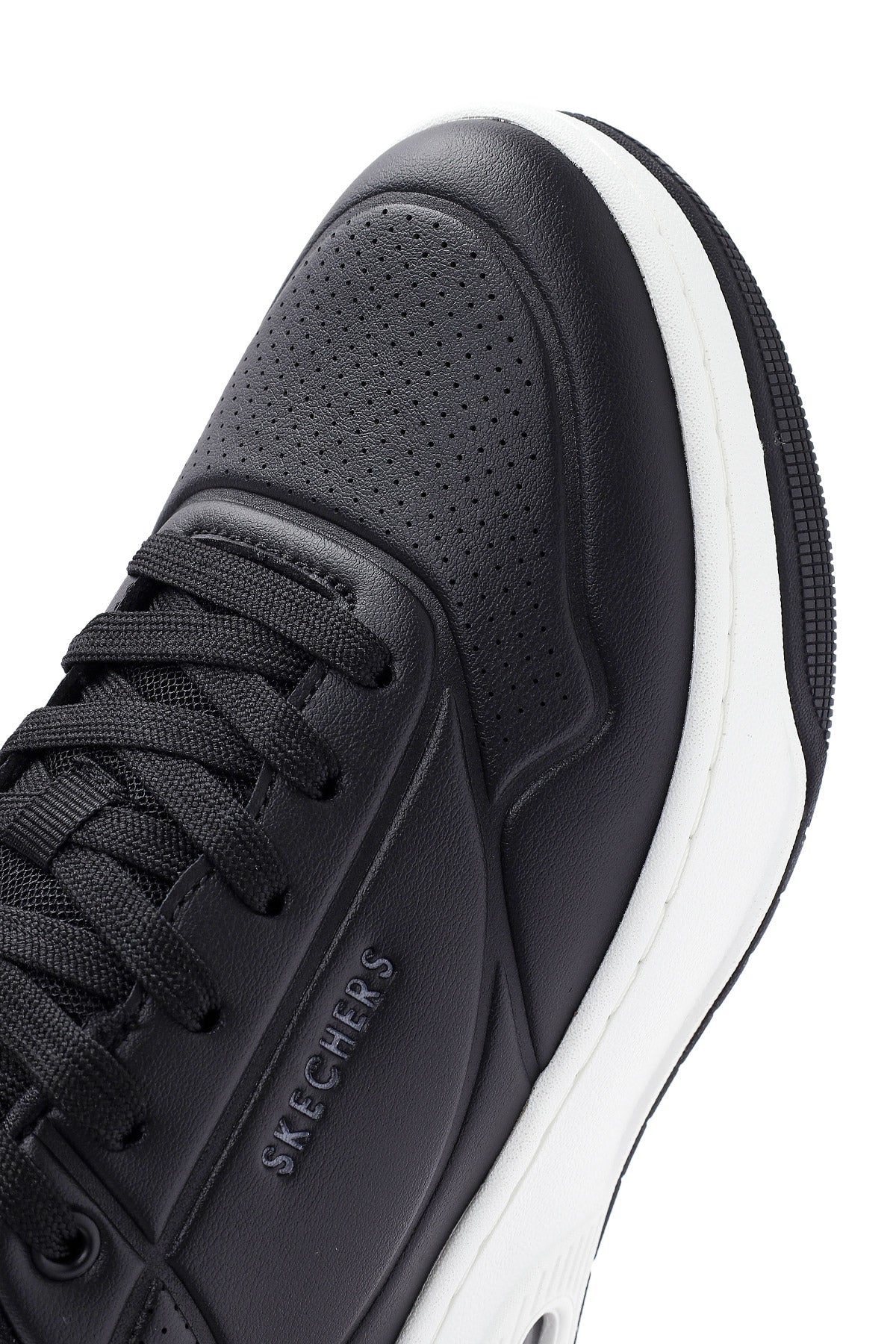 Skechers Erkek Siyah Uno Court Bağcıklı Kalın Tabanlı Sneaker - Image 9