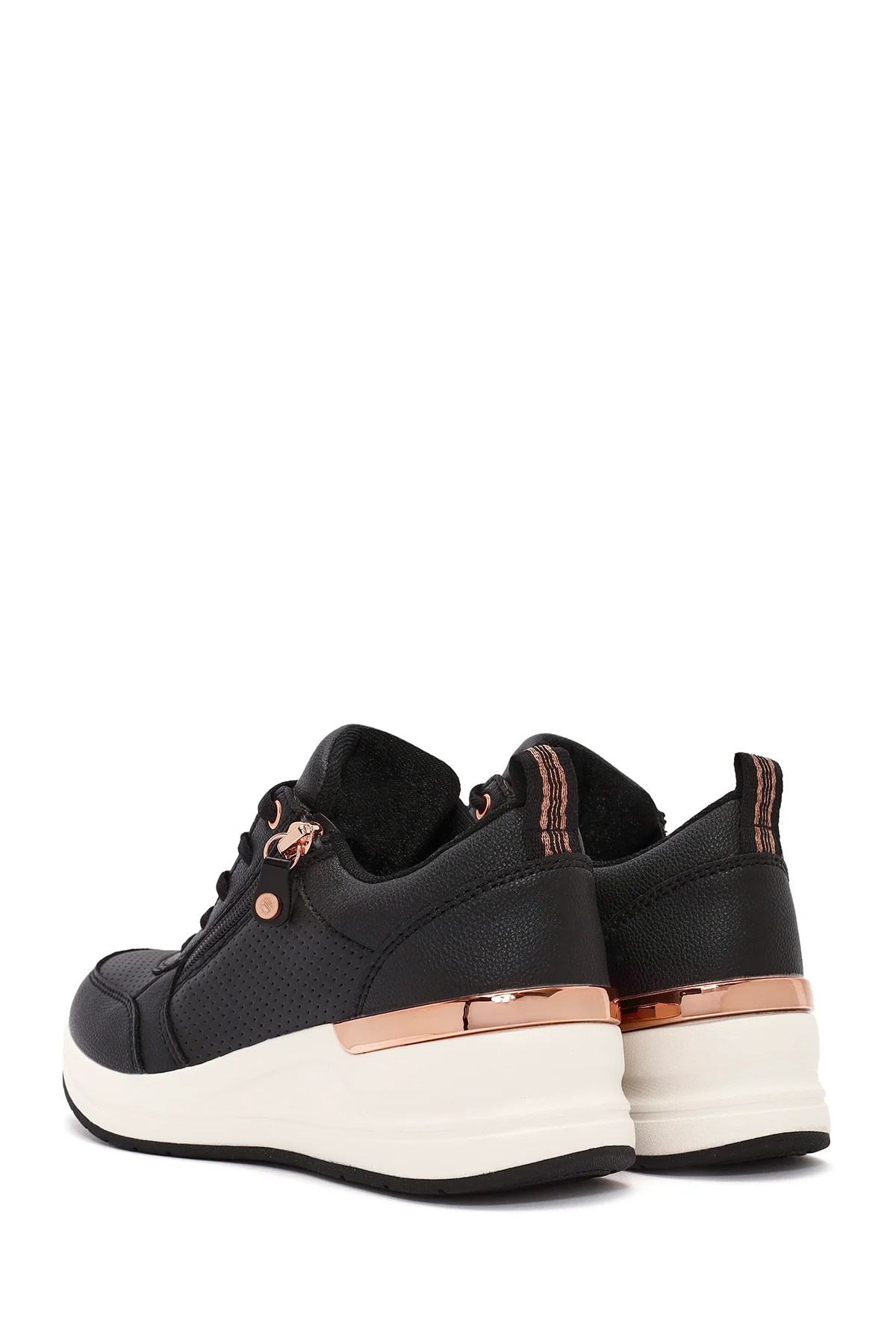 Skechers Kadın Siyah Billion Bağcıklı Fermuar Detaylı Deri Sneaker - Image 5