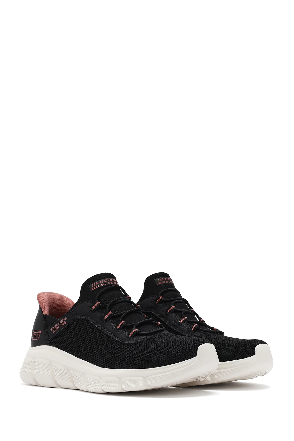 Skechers Kadın Siyah Bobs B Flex - Fan Fav Kalın Tabanlı Kumaş Sneaker - Image 3