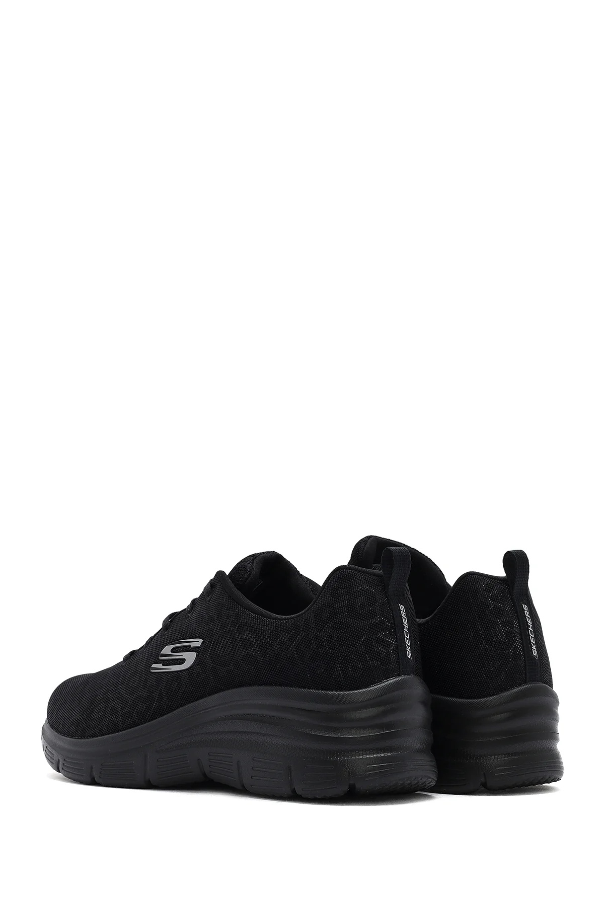 Skechers Kadın Siyah Fashion Fit Bağcıklı Kalın Tabanlı Kumaş Sneaker - Image 5