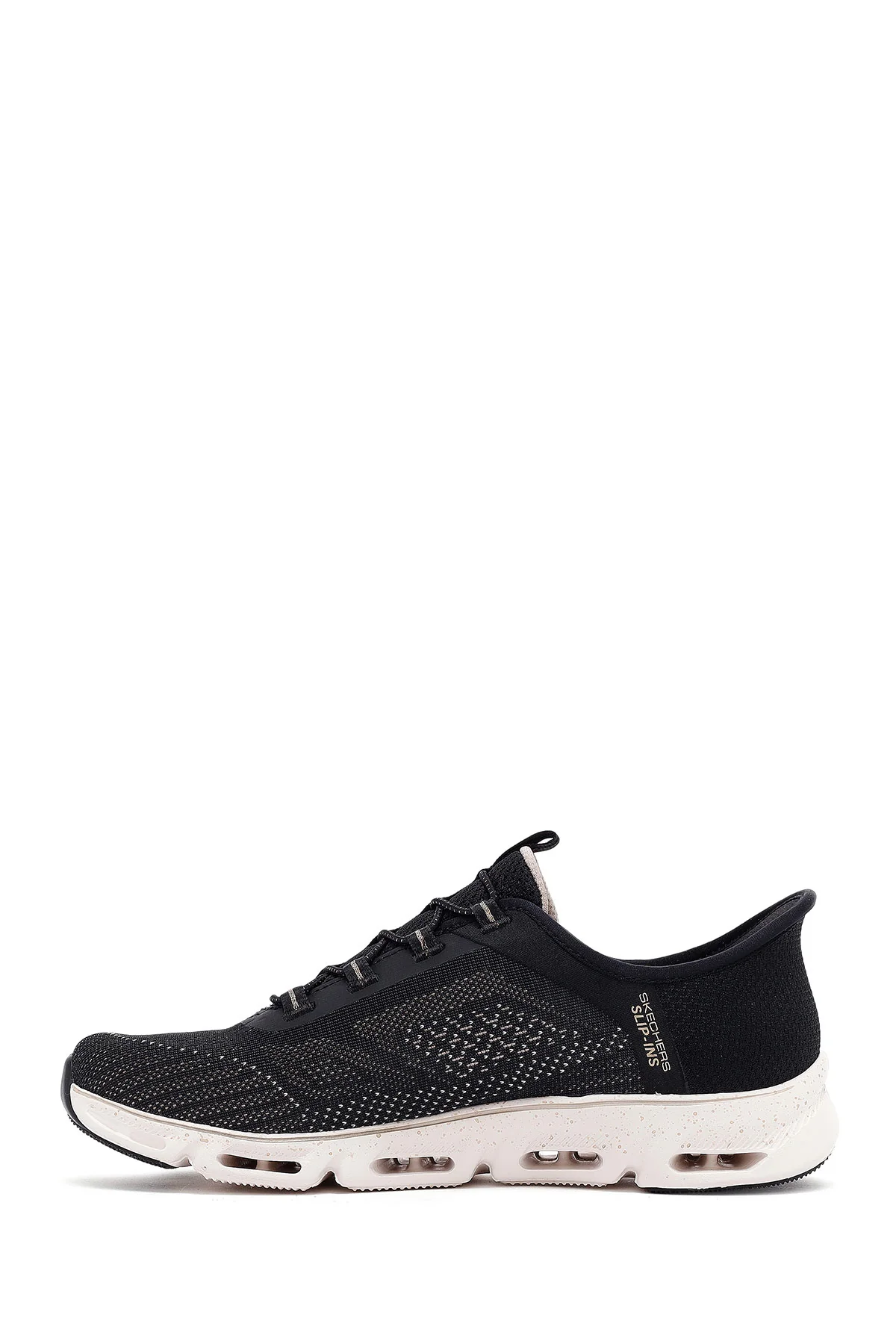 Skechers Kadın Siyah Glide Bağcıklı Kalın Tabanlı Kumaş Sneaker - Image 2
