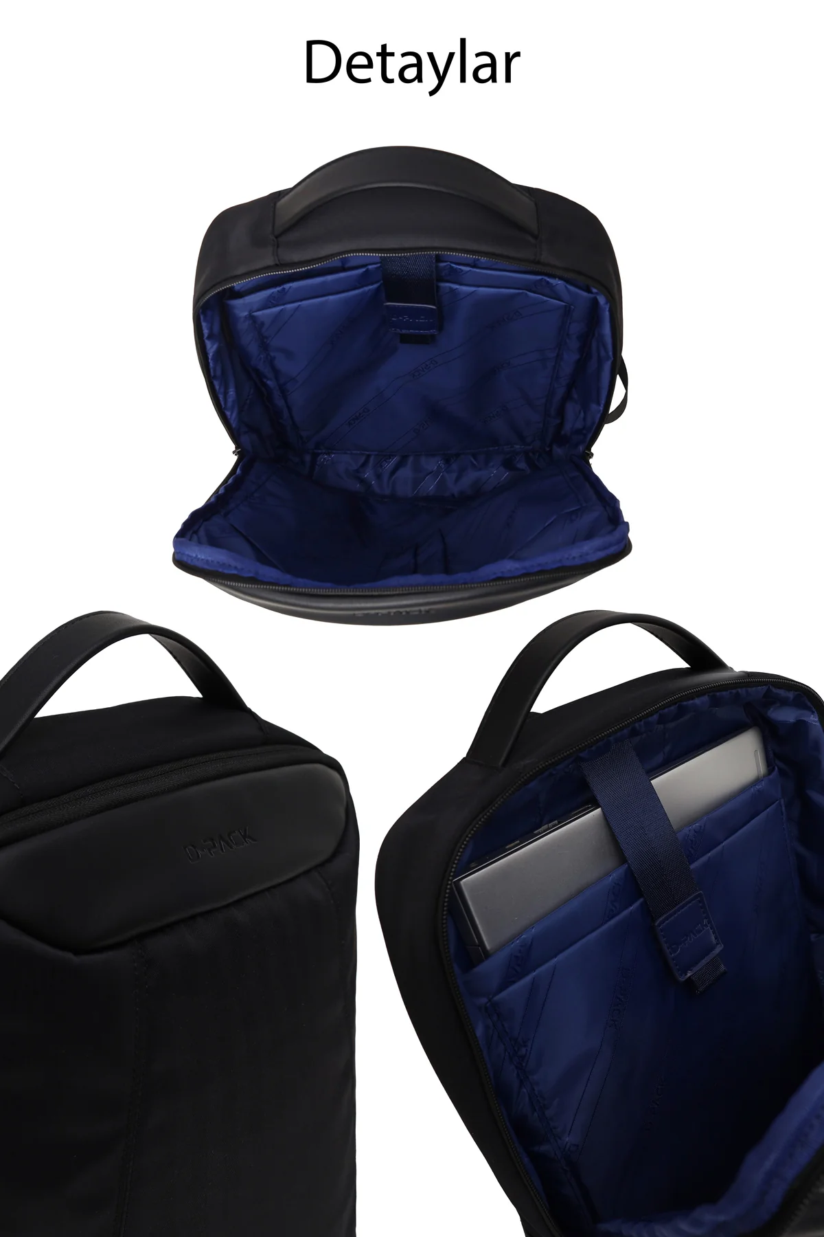 D-Pack Unisex Siyah Kumaş Sırt Çantası - Image 4